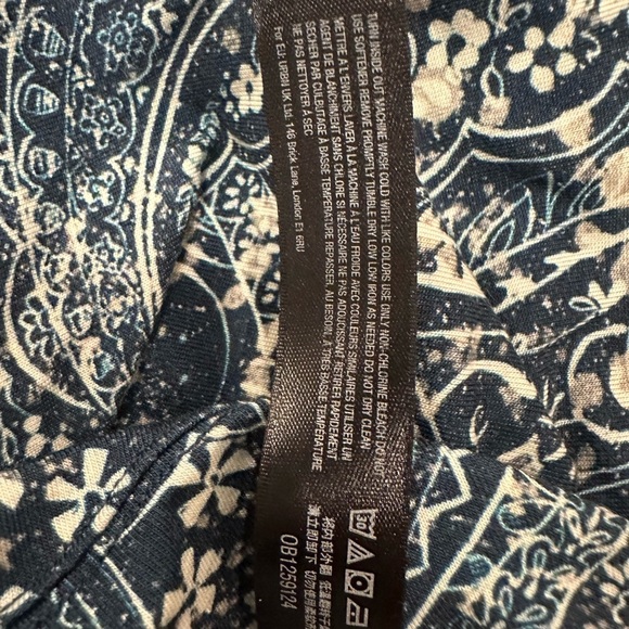 Free People mix print long sleeve boho crop top size xs - Picture 5 of 5